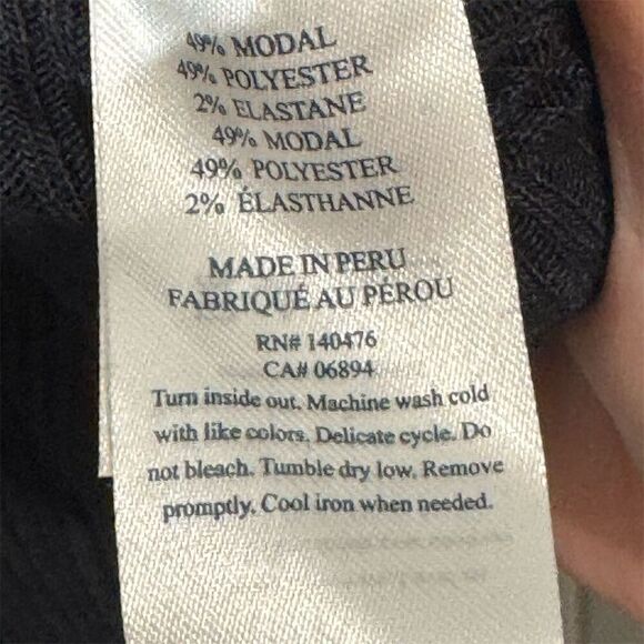 Faherty Legend Rib Bodysuit Black L NWT Clean Girl Minimalist Capsule Stretch - Picture 9 of 9